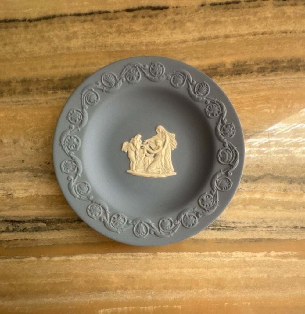 Wedgwood Pale Blue Jasperware Cupid As Oracle Small Trinket Dish